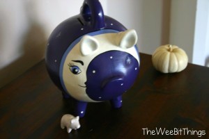 Hand Painted Purple Piggy Bank