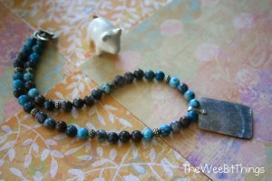 Blue Beaded Necklace with Pendant