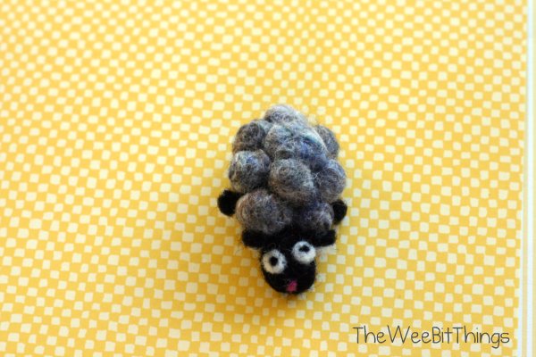 Animal brooch pin, wool felt lamb