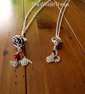 Charm Necklace with Wire Wrapped RIng