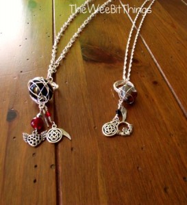 Charm Necklace with Wire Wrapped RIng