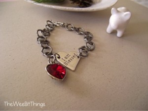 Chain Bracelet with two heart charms