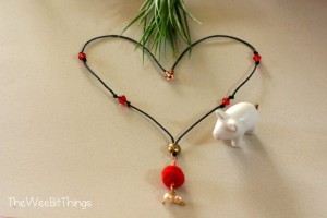 Red Felt Ball Pendant Necklace