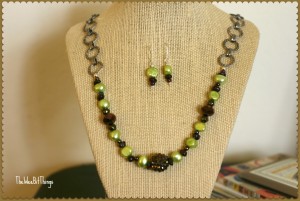 Chain and Potato Pearls Plus Acrylic Necklace