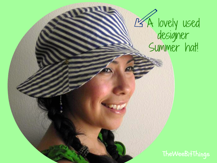 Used Tracy Watt Summer Hat, pinstripe fisherman